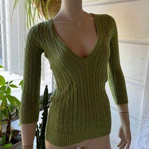 Green v neck sweater - HOLLISTER